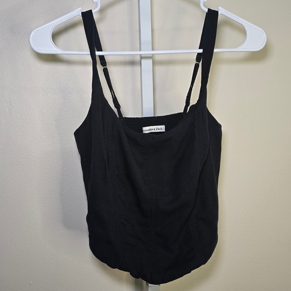 Ladies Abercrombie & Fitch Black Sleeveless crop tank top‎ sz S